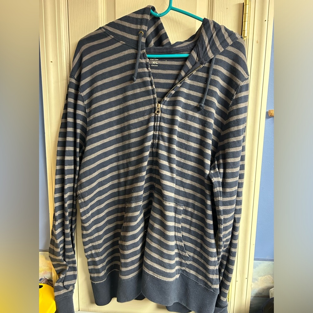 J.CREW STRIPPED COTTON HOODIE NEW 37387